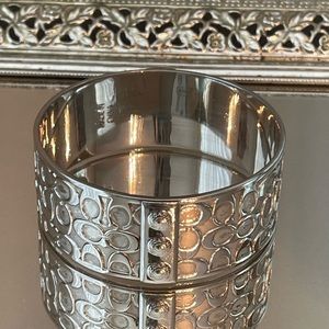 COACH Signature C pattern Silver bangle bracelet